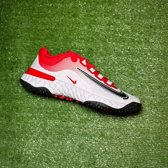 Nike Alpha Huarache Elite 4 Turf Softball Womens SZ 8 Red White Black FD2746-600 - Picture 1 of 8
